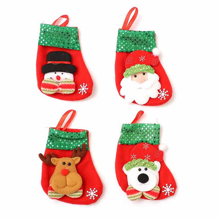 2026 Xmas Santa Christmas Tree Hanging Candy Bag Gift Decor 4Pcs