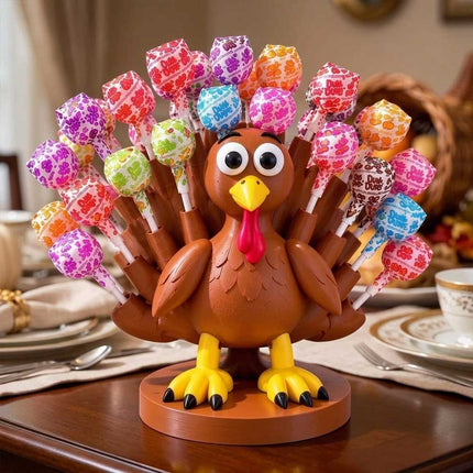 3D Printed Thanksgiving Turkey Lollipop Holder Stand & Candy Display
