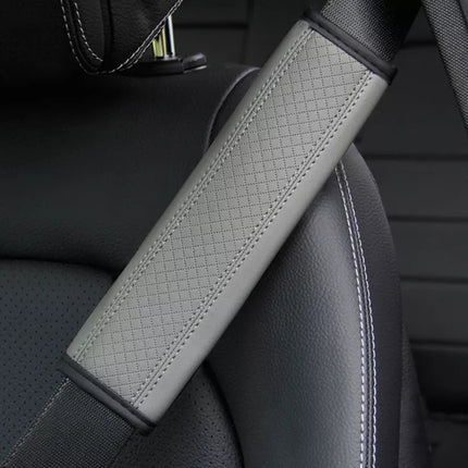 2PCS Leather-Embossed Seat Belt Shoulder Pad Covers