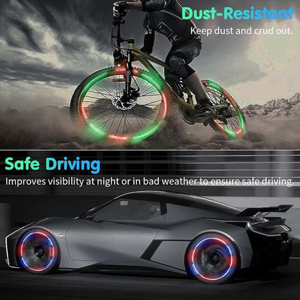 4-Pack LED Tire Valve Stem Lights - Strobe & Flash Wheel Lights for Cars, Trucks, Motorcycles