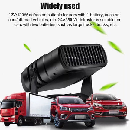 24V Portable Car Heater – 200W Fast Defroster & Demister for Windscreen, Dual-Mode Warm Air Fan for Trucks/Vans