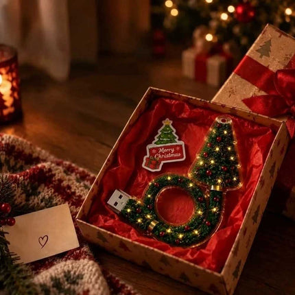 Santa Christmas Tree Projection Light USB Holiday Night Lamp Decoration