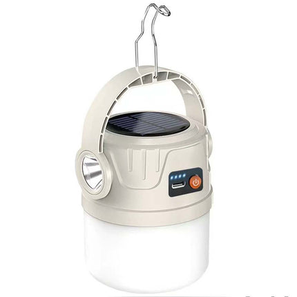 Solar LED Camping Lantern Flashlight, USB Rechargeable Tent Light for Outdoor Hiking & Emergency