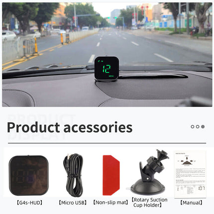 Universal Digital HUD Head-Up Display: GPS Speedometer Shows MPH/KMH, Overspeed Alarm, for All Cars