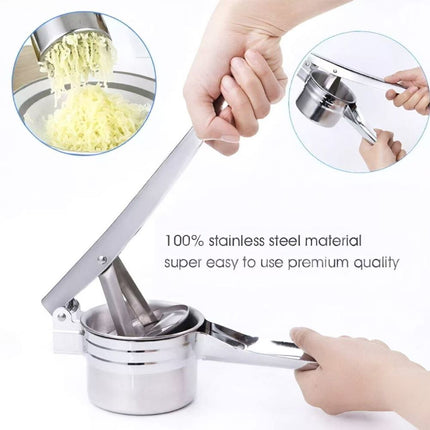 Manual Stainless Steel Juicer & Vegetable Press for Potato, Lemon, Garlic