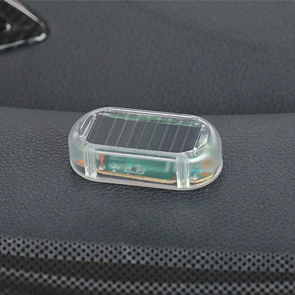 2-Pack Solar-Powered Dummy Alarm LED Flashing Lights - Car Anti-Theft Security & Night Warning Blinker