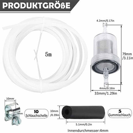 4M Fuel Hose Line Kit with Clip & Filter for Diesel Heater