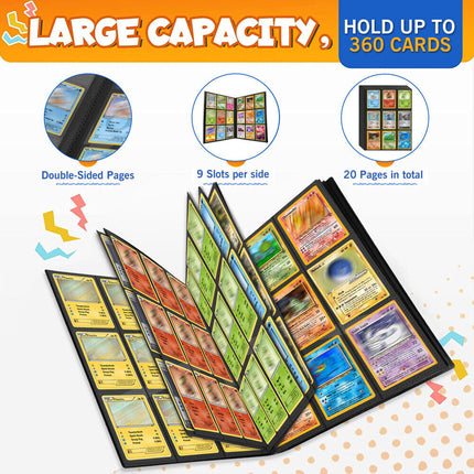 9-Pocket Trading Card Binder Zip Cover with Strap