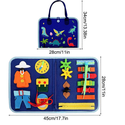 Blue Toddler Montessori Busy Board – Sensory & Intelligence Learning Toy