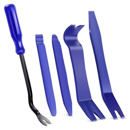 5PCS Non-Marring Car Trim Removal Tool Kit - Pry Bar Set for Auto Interior Door Panel & Radio Clip Installation