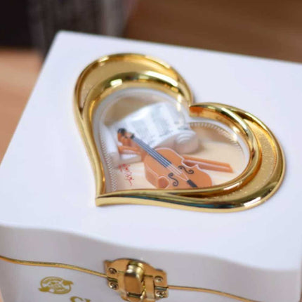 Vintage Automatic Music Jewelry Box with Ballet Girl, 2-Layer Gift for Her