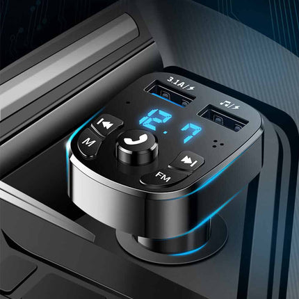 Bluetooth 5.3 FM Transmitter: 2USB-C PD 30W Fast Charge, Wireless Music & Hands-Free Kit