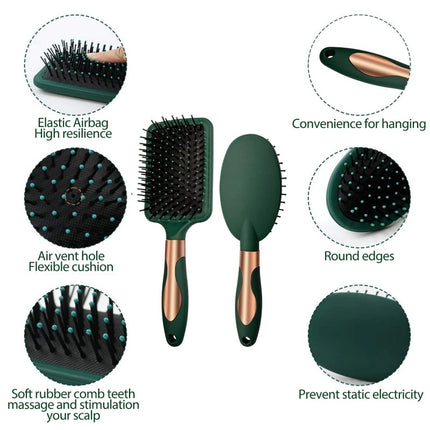 Professional 4x Hair Brush Set – Salon Massage & Detangling Combo