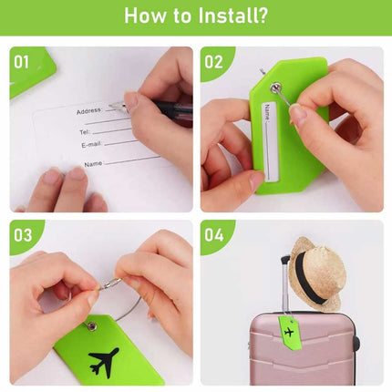 5PCS Silicone Travel Luggage Tags Suitcase ID Address Name Label