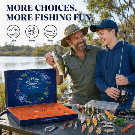 2026 Fishing Lure Advent Calendar 24-Day Christmas Tackle Gift for Men