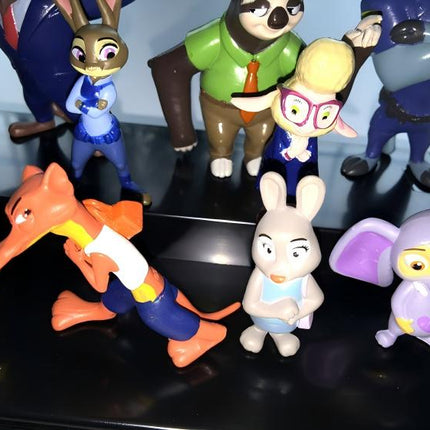 12PCS Zootopia Judy Nick Mr Big Mini PVC Figures Set