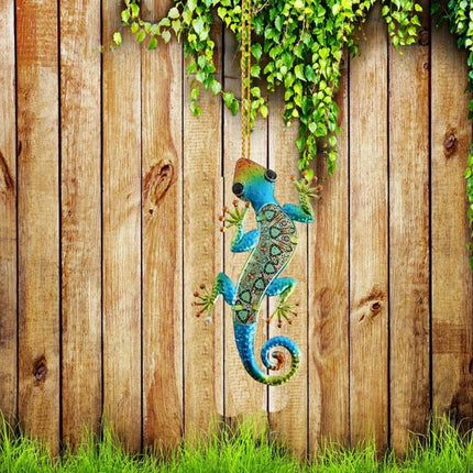 4X Colorful Gecko Wall Art – Lizard Fence Garden Decor