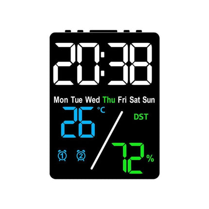 3 Color LED Digital Wall Clock – Time, Temperature & Humidity Display