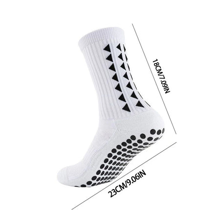 4 Pairs White Anti-Slip Grip Socks for Football Rugby Unisex