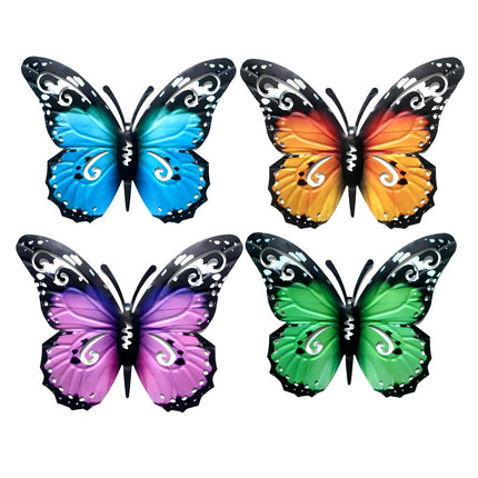 Metal 3D Butterfly Garden Wall Art for Home Decor 22x27cm