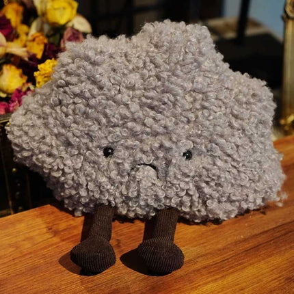 Grey Storm Small Dark Cloud Pillow Plush - Soft Cuddly Stuffed Toy