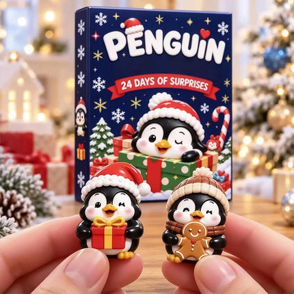 Christmas Countdown 3D Penguin Animal Figures Decor 24 Days