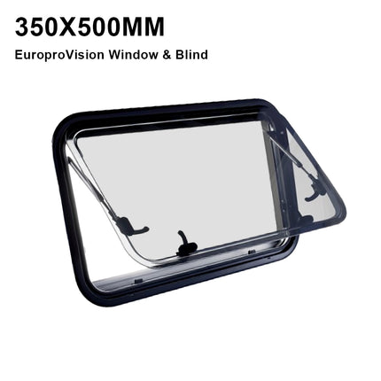 Compact 350x500mm Caravan Window Handle with Integrated Gas Strut | for Small Push-Out Windows