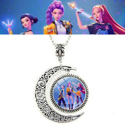 New KPop Demon Hunters Pendant Necklace Sweater Chain Decor