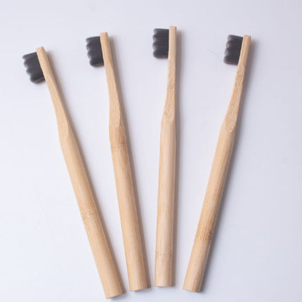 Eco-Friendly Gray Bamboo Toothbrush 4-Pack with Extra Dense Bristles