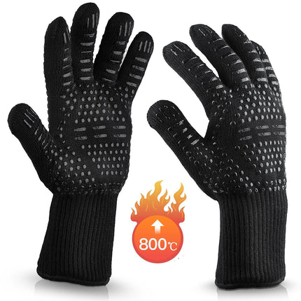 2X 1472°F Heat Resistant Oven BBQ Gloves 35cm Silicone Kitchen Mitts