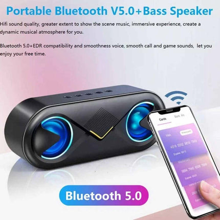 High Bass Ultra Loud Portable Bluetooth Speaker for Outdoor - Black