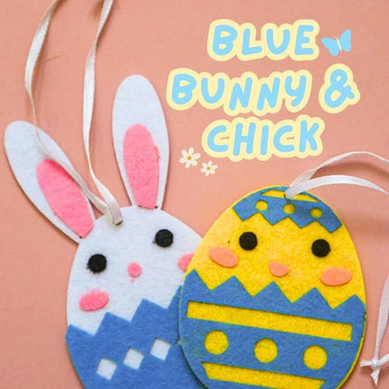 24 Pcs Hanging Felt Easter Eggs Set – Chicks & Bunny Home Decor