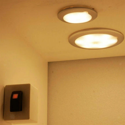 Round Dimmer LED Spot Light, 12V-24V Touch Downlight for RV, Caravan, Camper, and Boat Interior