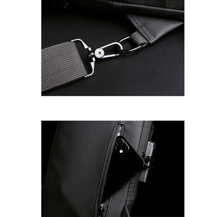 Anti-Theft Men's Sling Chest Bag w/ USB & Lock
