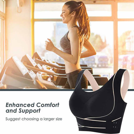 Women's Comfy Front Cross Seamless Corset Bra with Side Buckle Smooth Liner