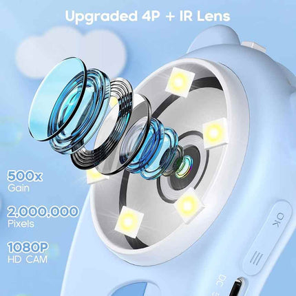 2-in-1 Portable Kids 1000X Microscope & 2" HD Video Camera