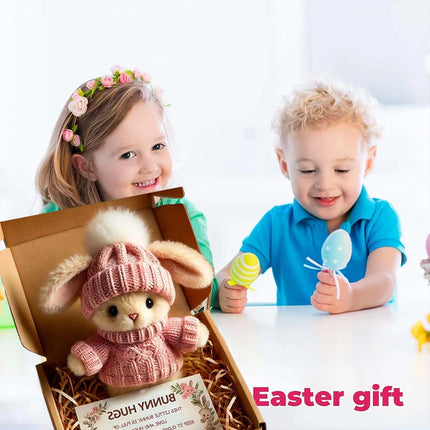 Cute Pink Mini Bunny Easter Gift Card – Rabbits in Box