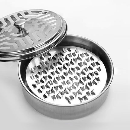 Stainless Steel Mosquito Coil Holder with Lid, Smokeless Repellent for Outdoor Anti Bug Fly