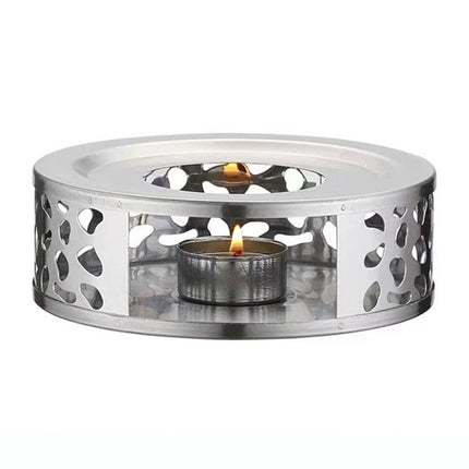 Stainless Steel Teapot Base Round Candle Warmer for Home Tea Coffee Milk