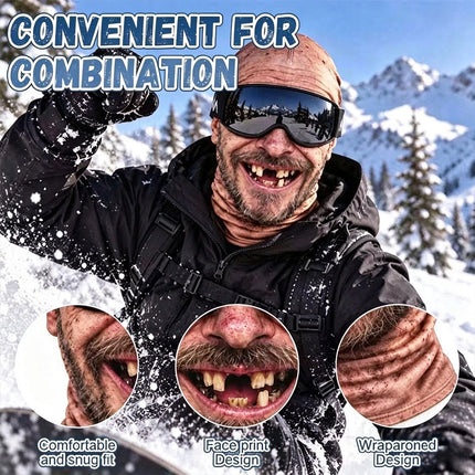 3D Funny Face Ski Mask Balaclava for Motorcycle Cycling Winter Cover