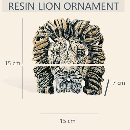 Resin Lion Head Sculpture, Modern Home Decor Ornament, Animal Table Display Gift