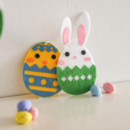 24 Pcs Hanging Felt Easter Eggs Set – Chicks & Bunny Home Decor