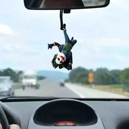Joker Action Figure Car Accessory - Decorative Hanging Pendant for Rearview Mirror Interior Decor