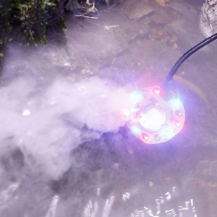 12 LED Mist Maker Fogger Fountain for Aquarium Rockery Humidifier