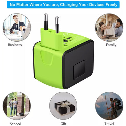 Universal Travel Adapter 3 USB & Type-C Outlet Power Converter Plug