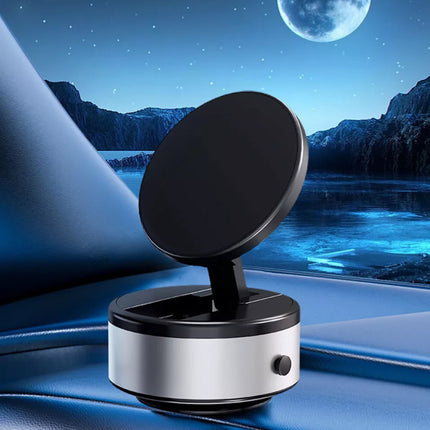 Auto-Unlock Phone Holder: Strongest Magnetic Suction + Fast Wireless Charging, 360° Rotating Dashboard Mount for All Phones