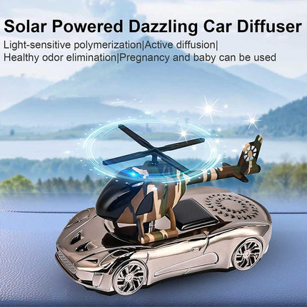 Solar Powered Rotating Car Air Freshener - Hanging Helicopter Ornament