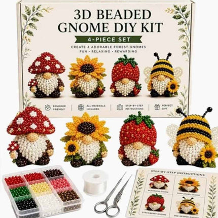 3D Beaded Gnome DIY Craft Kit for Kids Teens & Adults Handmade Bead Art Set