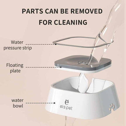 Non-Spill Slow Drink Dog Water Bowl with Filter - 1.5 Litre