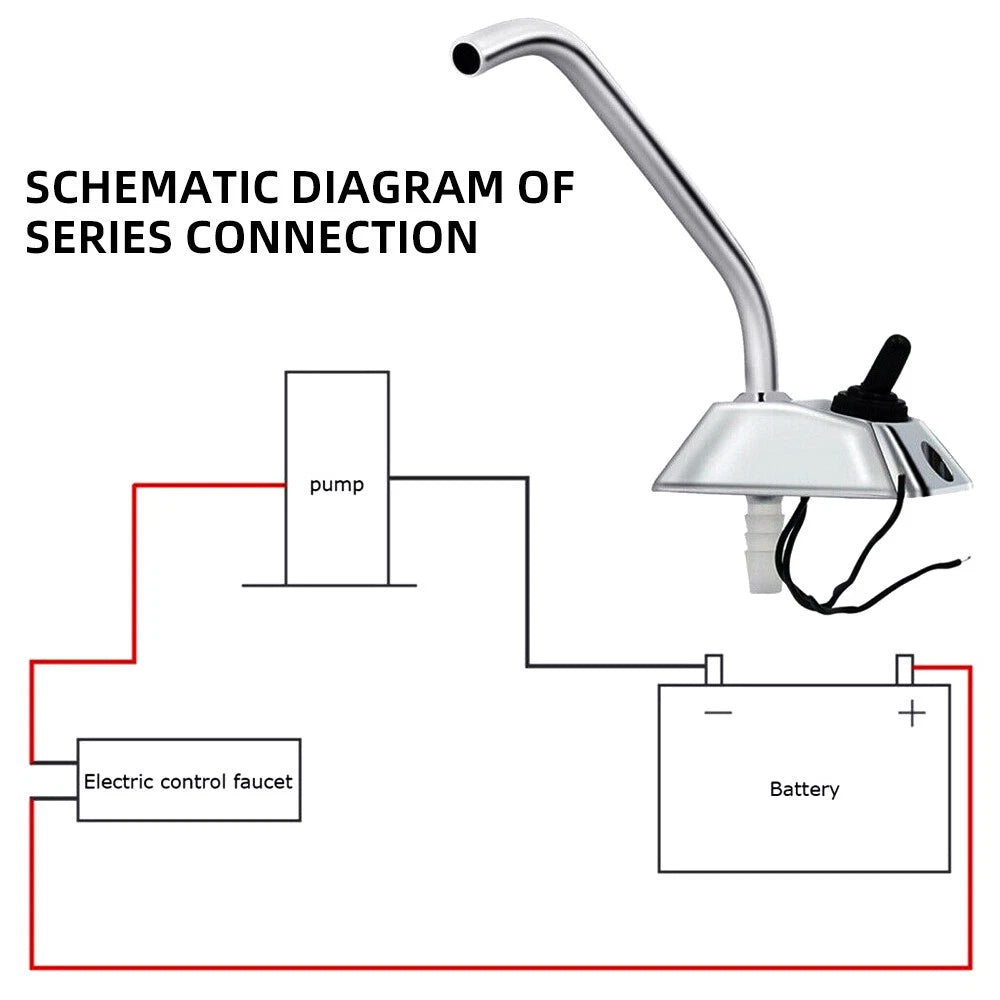 12V DC Electric Water Pump with Faucet & Switch | Automatic Pressure Pump for RV, Boat, Caravan, Motorhome Sink